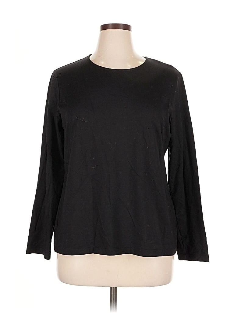 Pre-owned Chico's 3/4 Sleeve T-shirt In Black