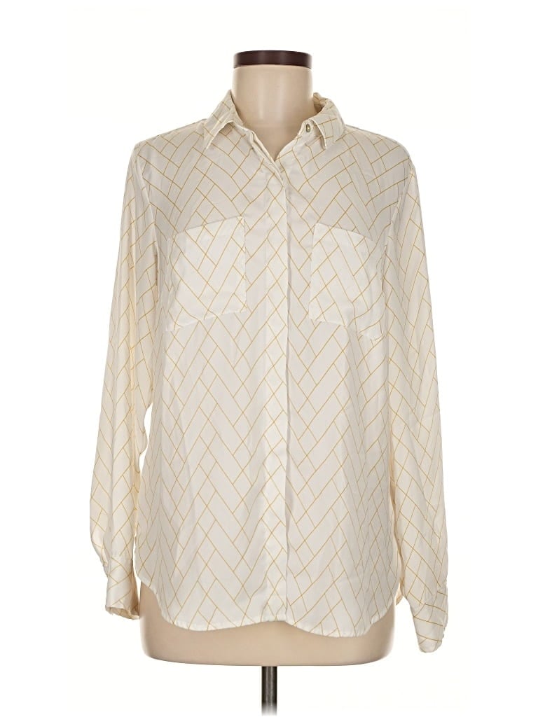 Pre-owned A New Day Long Sleeve Blouse In White