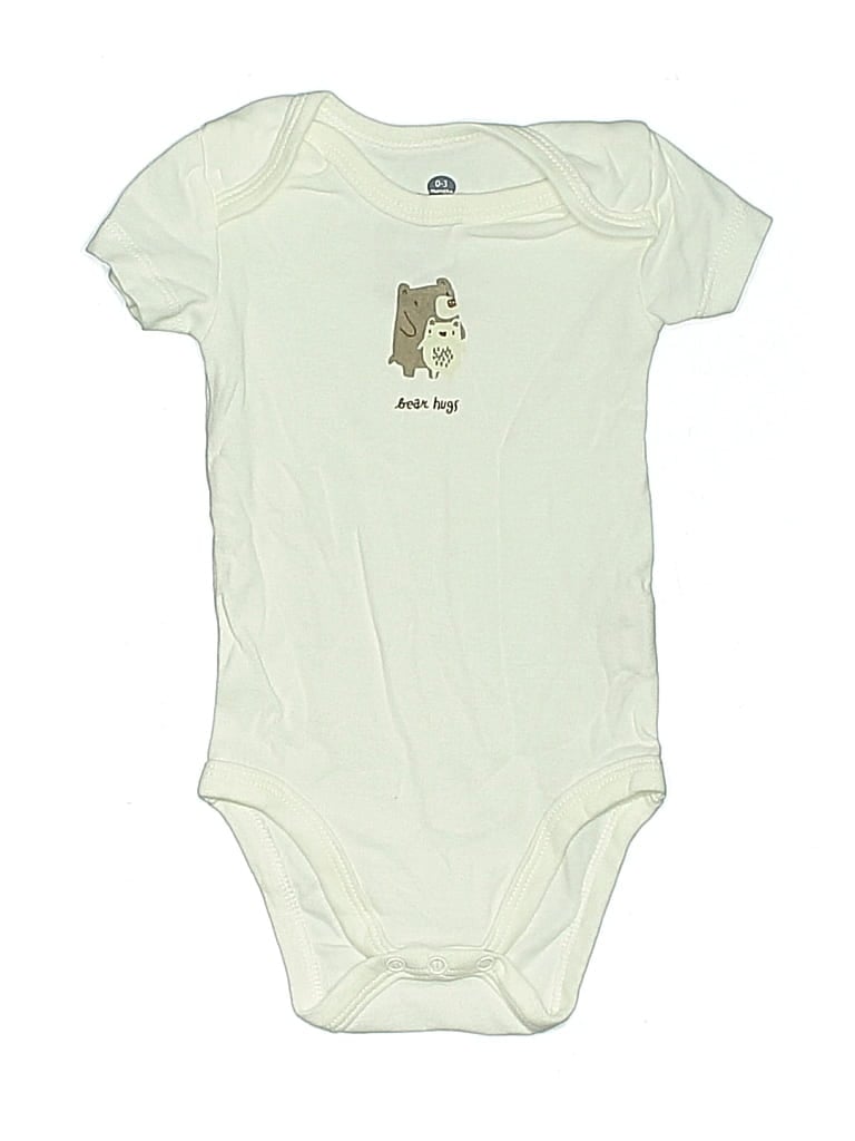 Pre-owned Assorted Brands Babies' Short Sleeve Onesie In White