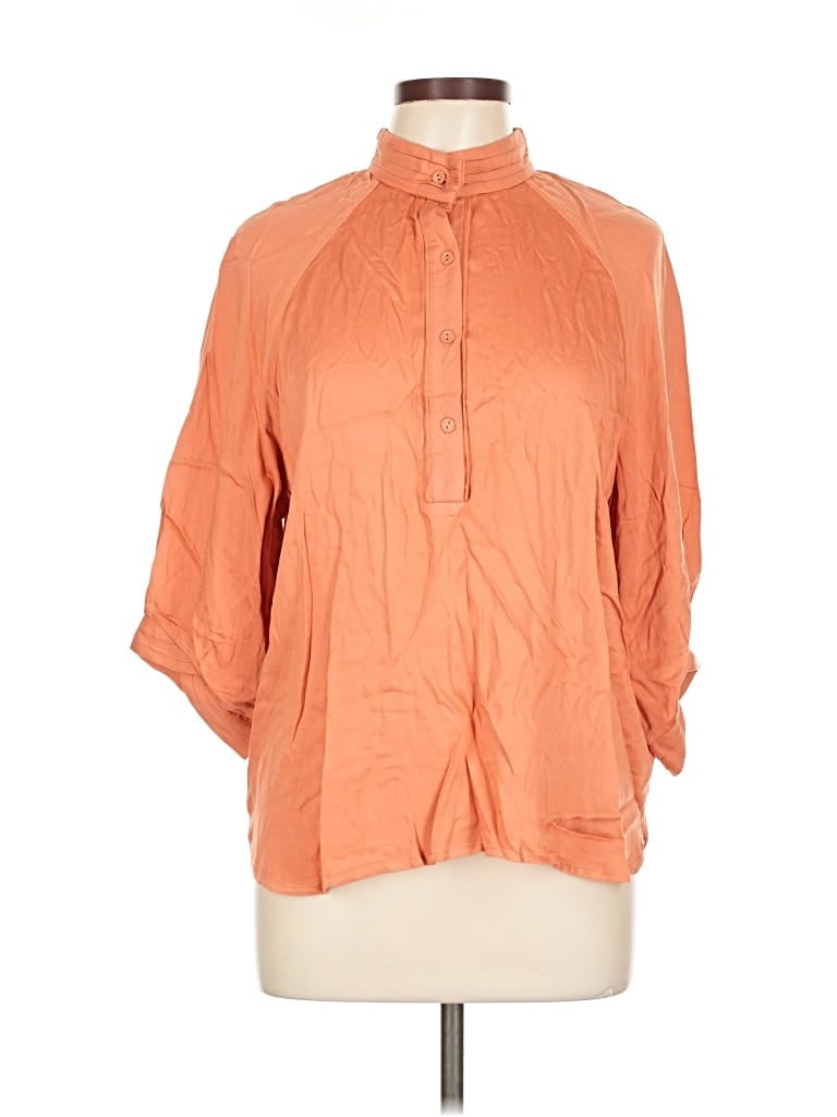 Wit & Wisdom 3/4 Sleeve Button Down Shirt In Orange