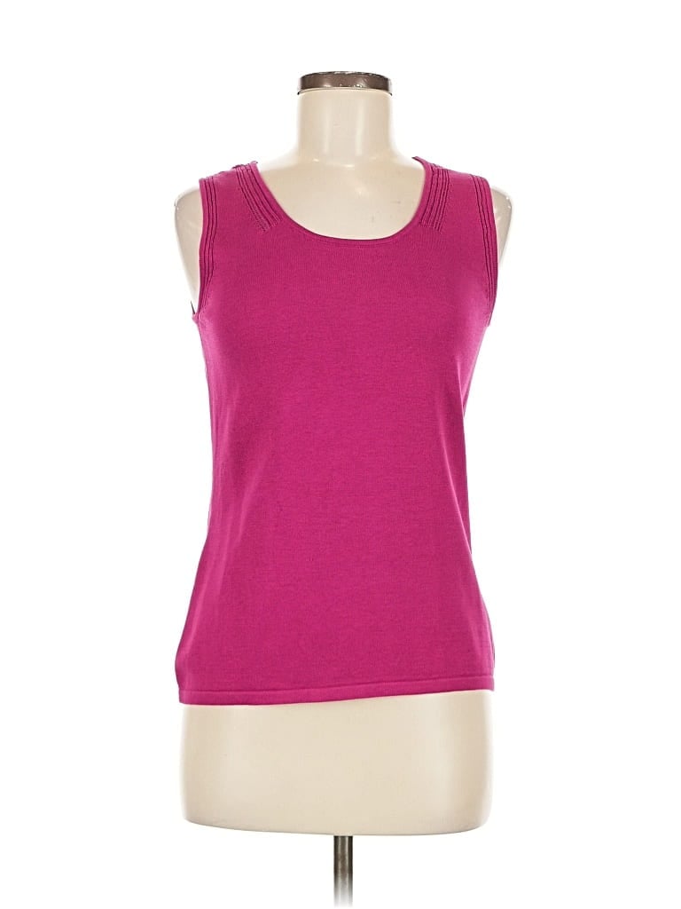 Pre-owned Coldwater Creek Sleeveless Silk Top Pink Scoop Neck Tops