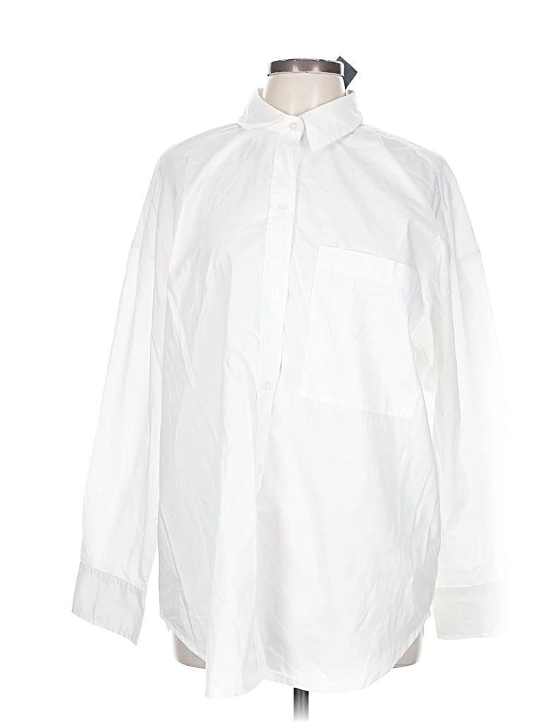 Abercrombie & Fitch Long Sleeve Blouse In White