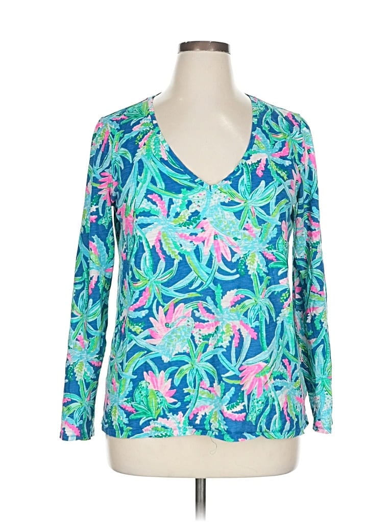 Pre-owned Lilly Pulitzer Long Sleeve T-shirt In Blue