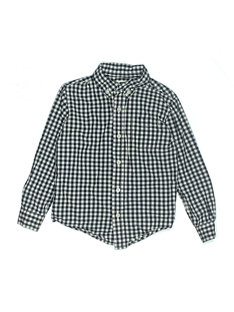 Pre-owned Janie And Jack Kids' Long Sleeve Button Down Shirt In Green