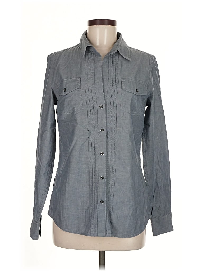 Pre-owned Banana Republic Long Sleeve Button Down Shirt In Gray