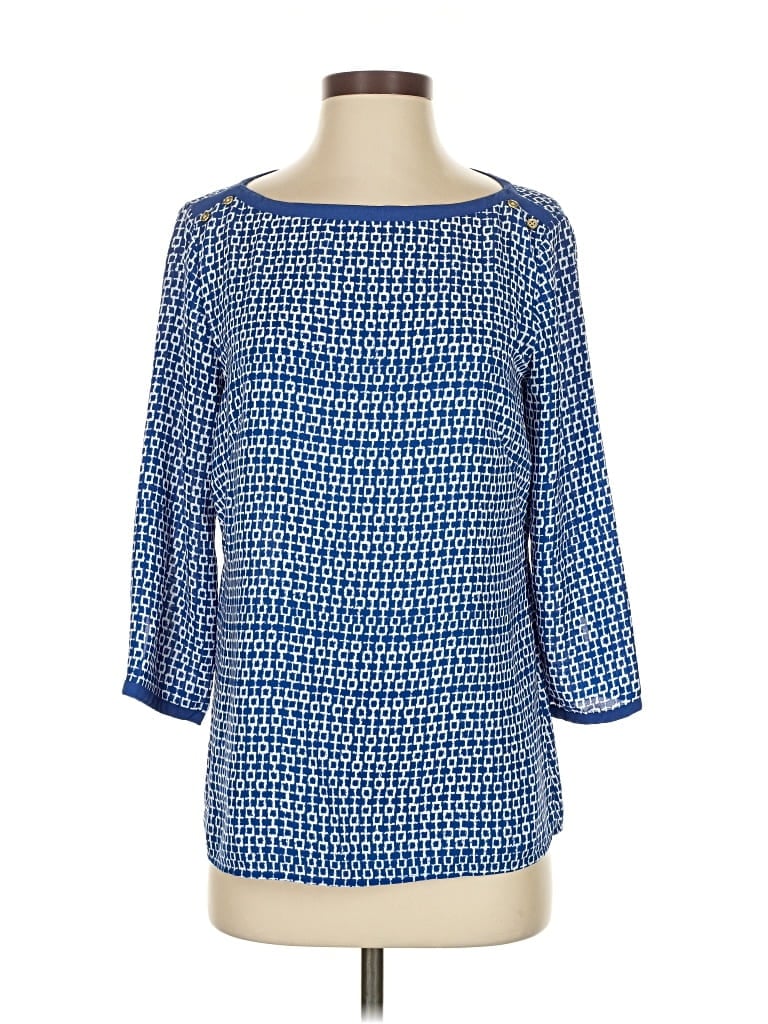 Pre-owned Banana Republic 3/4 Sleeve Blouse In Blue