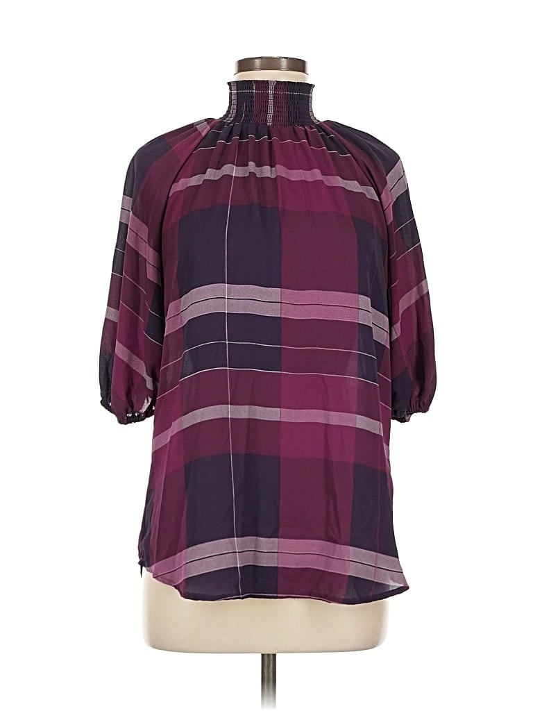 Pre-owned 7th Avenue Design Studio New York & Company 3/4 Sleeve Blouse In Burgundy