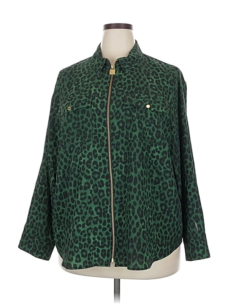 Pre-owned Michael Michael Kors Long Sleeve Blouse In Green