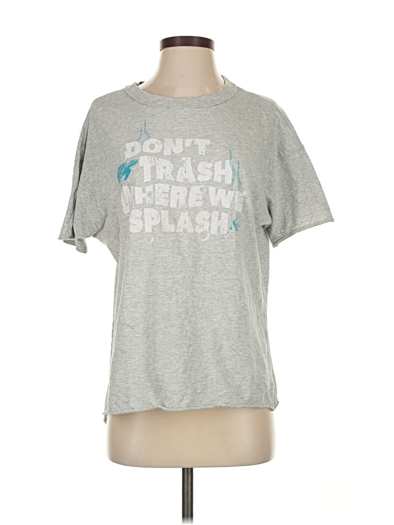 Pre-owned Aerie Short Sleeve Top Gray Crew Neck Tops
