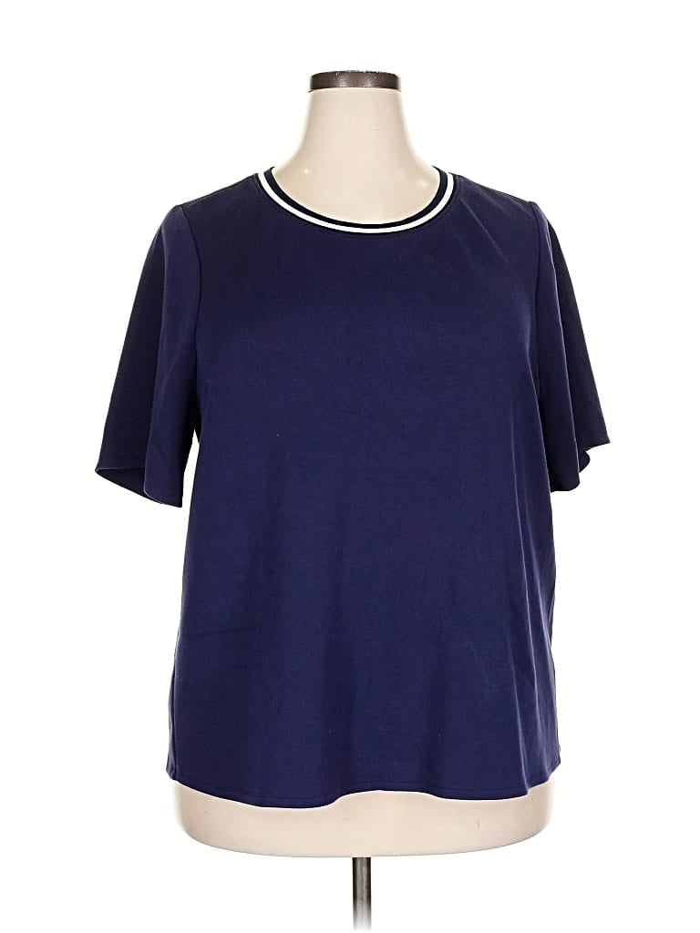 Pre-owned Lane Bryant Short Sleeve T-shirt In Blue