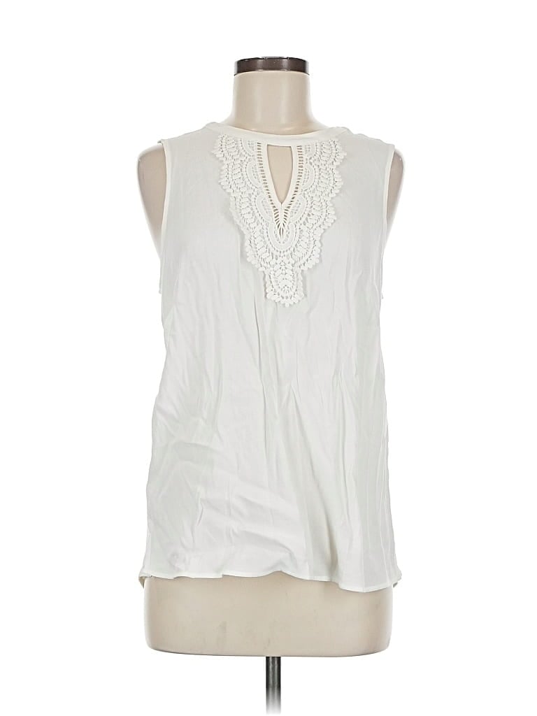 Pre-owned Daniel Rainn Sleeveless Blouse In White