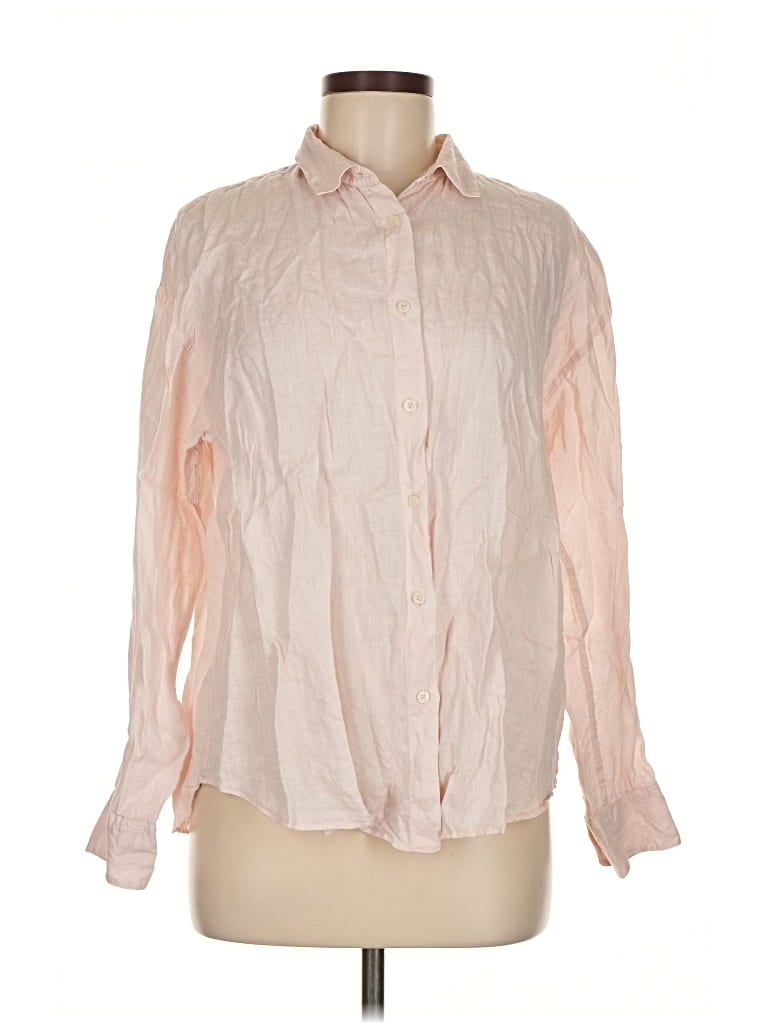 Pre-owned Uniqlo Long Sleeve Button Down Shirt In Pink