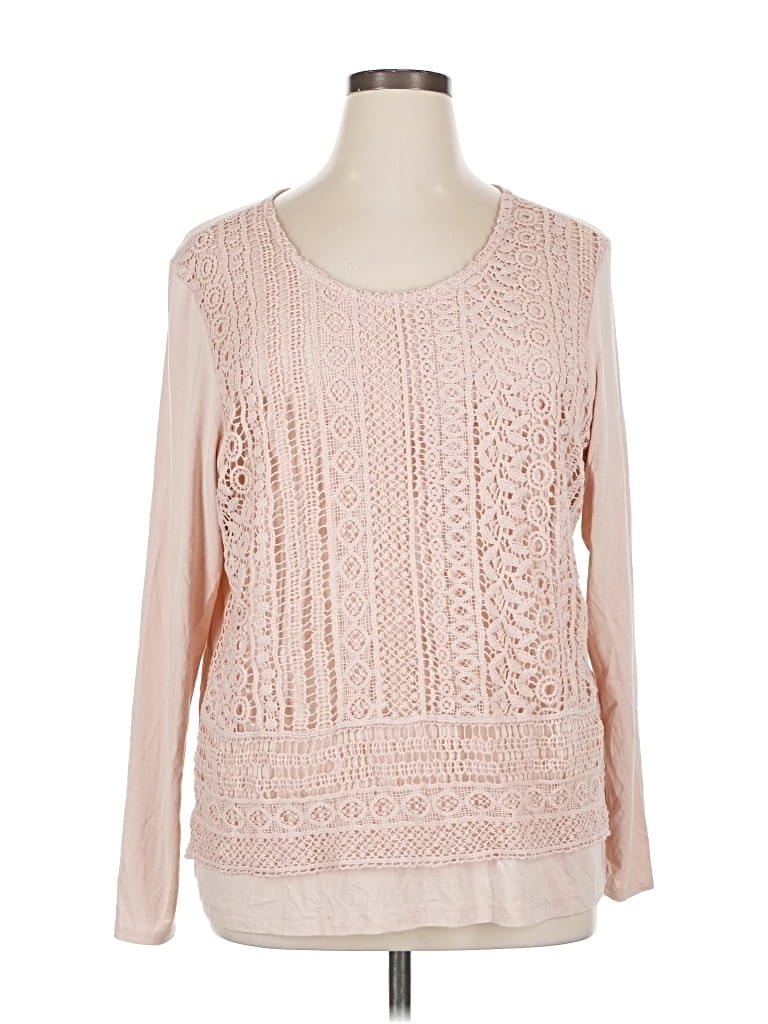 Pre-owned Chico's Long Sleeve Blouse In Pink