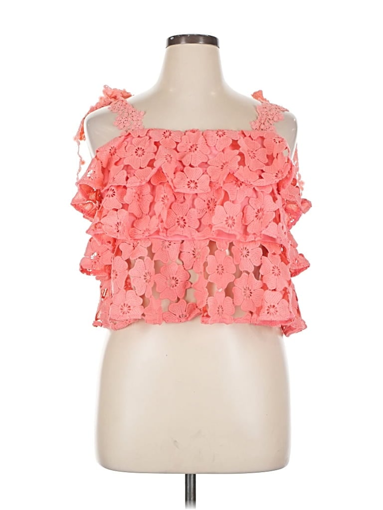 Pre-owned Petal And Pup Tank Top Pink Strapless Neckline Tops