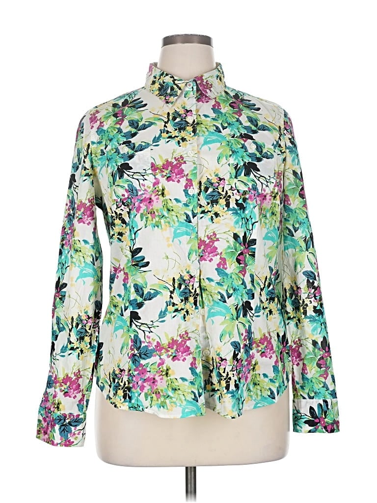 Pre-owned Van Heusen Long Sleeve Blouse In Green