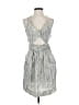 Whit Stripes Silver Cocktail Dress Size 4 - photo 1