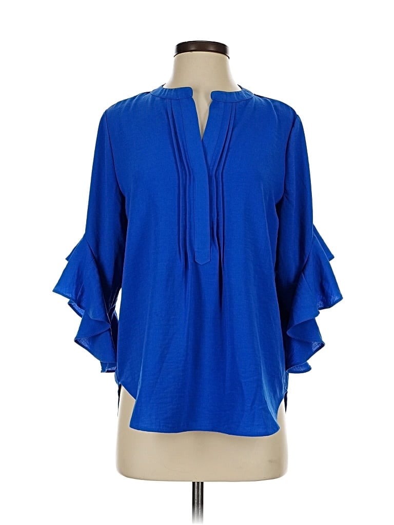 Pre-owned Vince Camuto 3/4 Sleeve Blouse In Blue