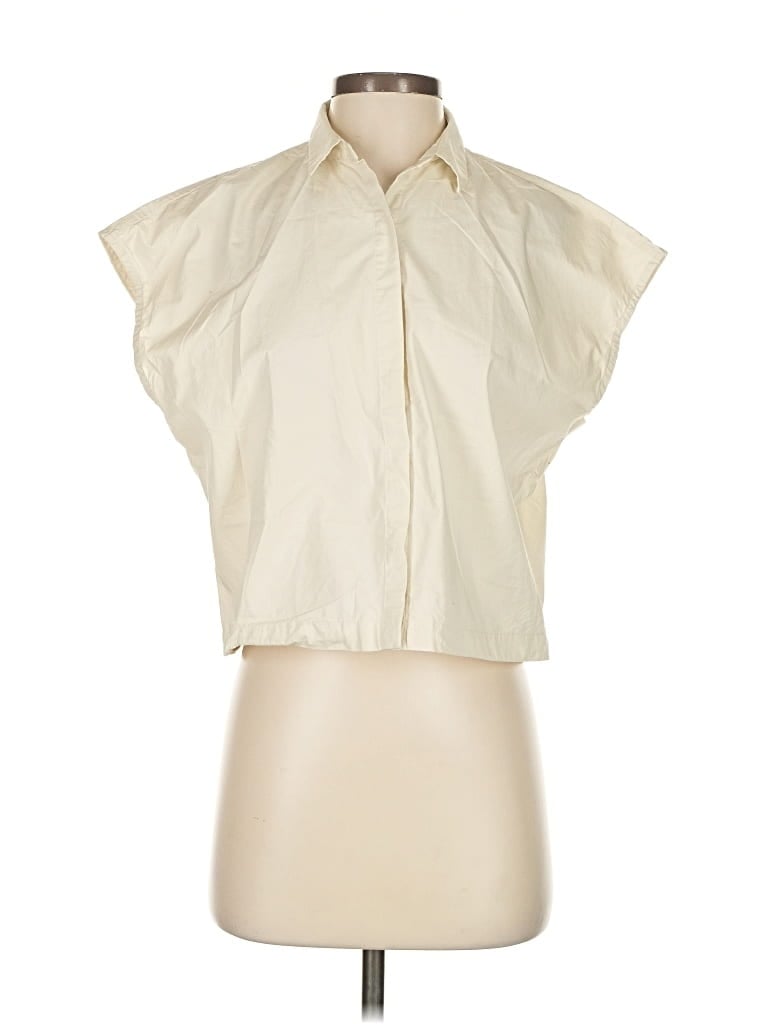 Pre-owned Uniqlo Sleeveless Button Down Shirt In White