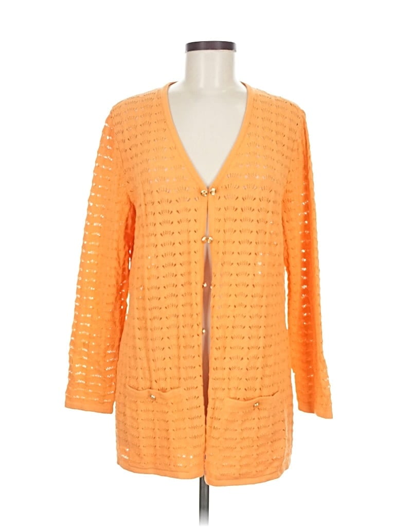 Pre-owned St John Cardigan Sweater In Orange