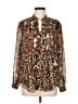 Coldwater Creek Animal Print Brown Long Sleeve Blouse Size M - photo 1