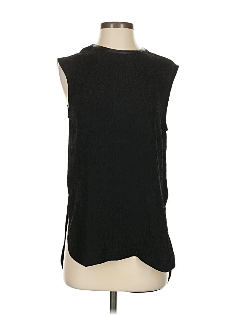 Pre-owned Helmut Lang Sleeveless Silk Top Black High Neck Tops