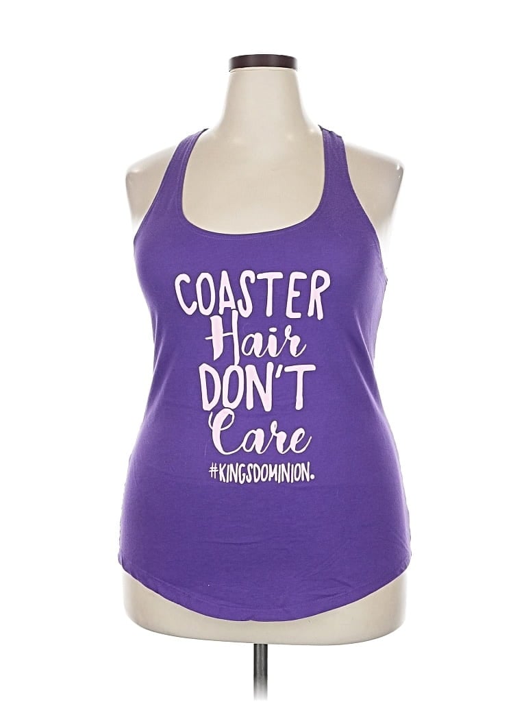 Pre-owned Next Level Apparel Tank Top Purple Halter Neckline Tops