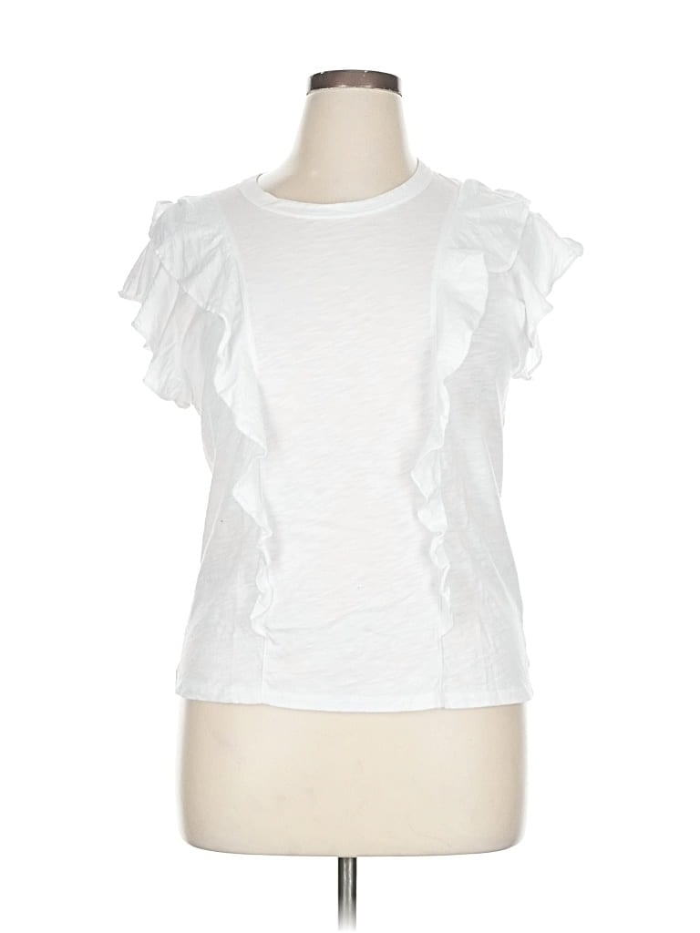 Pre-owned Veronica Beard Jeans Short Sleeve Top In White
