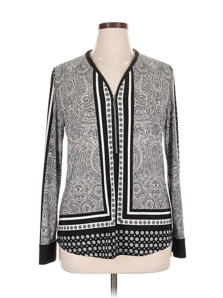 Pre-owned Inc International Concepts Kimono In Silver