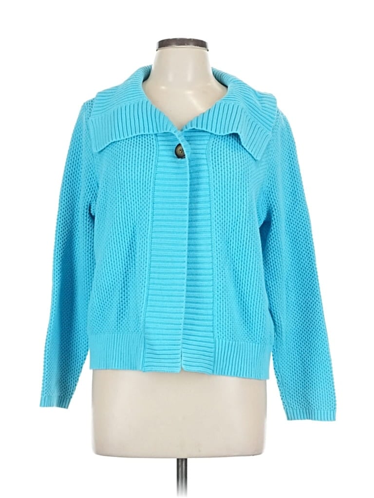 Pre-owned Liz Claiborne Cardigan Sweater In Blue