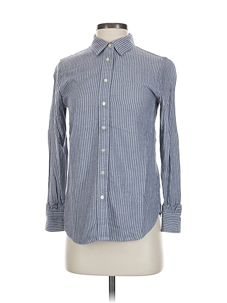 Pre-owned Banana Republic Long Sleeve Button Down Shirt In Blue