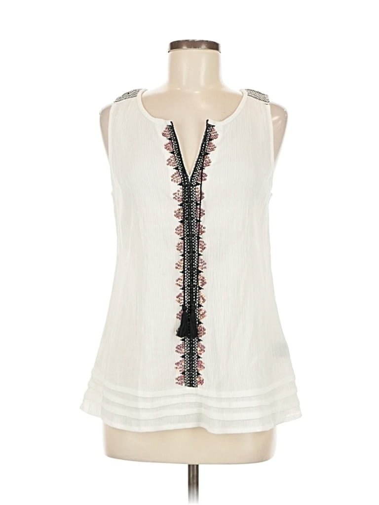 Pre-owned Sanctuary Sleeveless Blouse In White