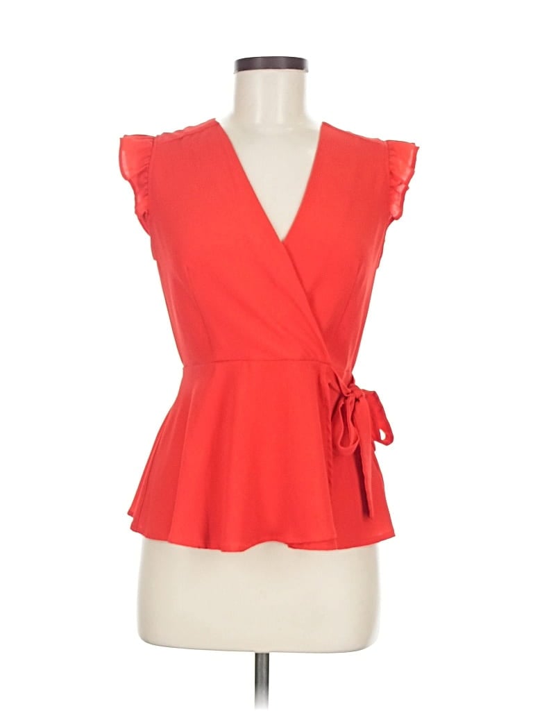 Pre-owned Monteau Sleeveless Blouse In Red