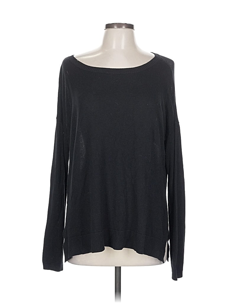 Pre-owned Lululemon Athletica Long Sleeve Top Black Boatneck Tops