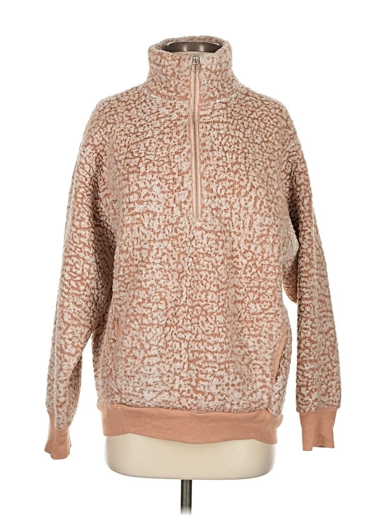 Pre-owned Express One Eleven Fleece Jacket In Brown