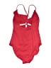W Swim Solid Red One Piece Swimsuit Size 8 - photo 2