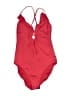 W Swim Solid Red One Piece Swimsuit Size 8 - photo 1