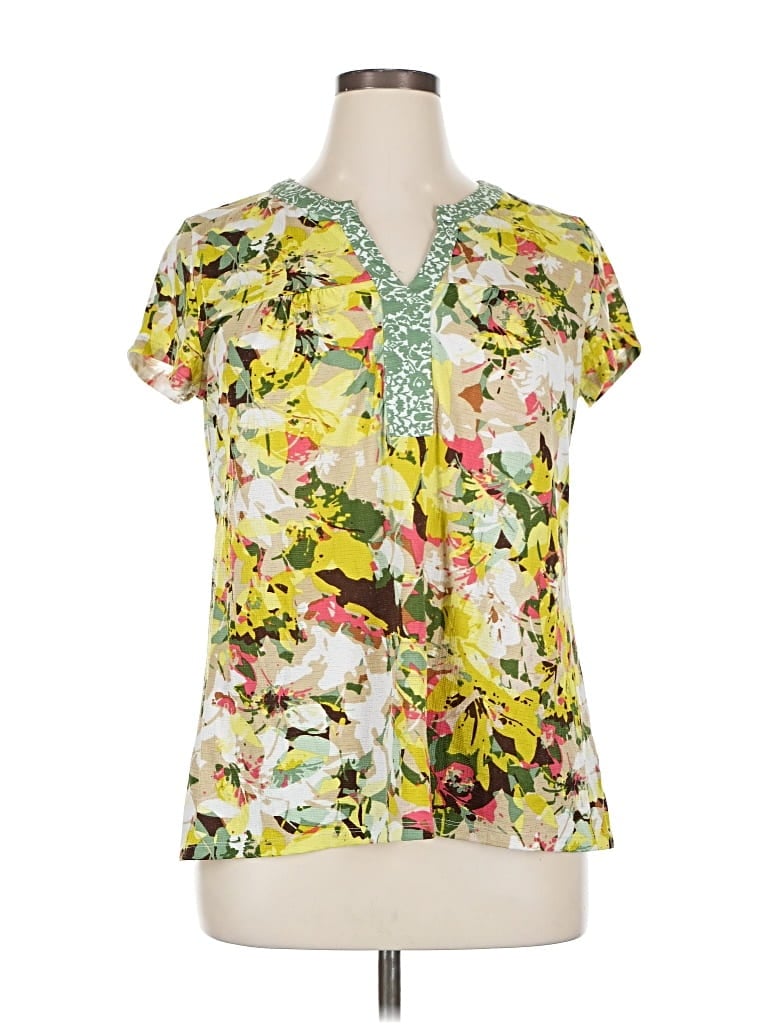 Pre-owned Lee Short Sve Blouse In Yellow