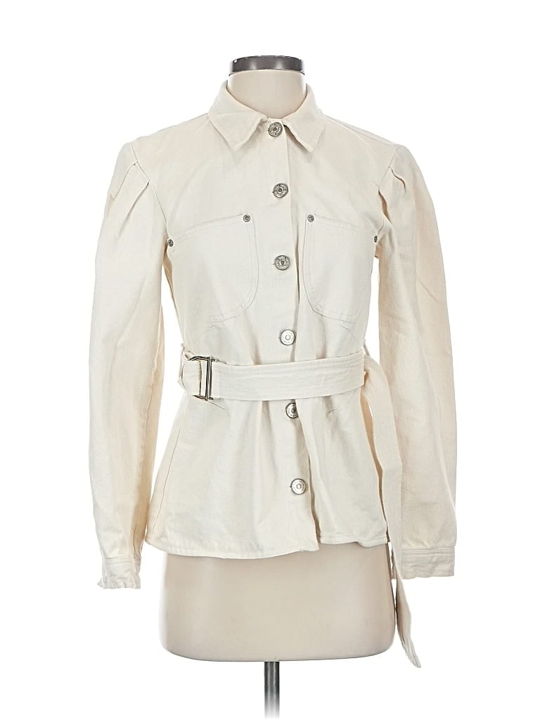 Pre-owned Zara Trenchcoat In White