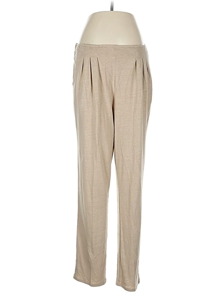Pre-owned Marla Wynne Linen Pants In Brown