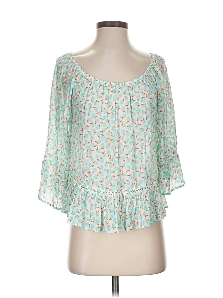 Pre-owned Democracy 3/4 Sleeve Blouse In Blue