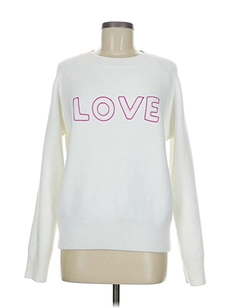 Pre-owned Bobeau Pullover Sweater In White