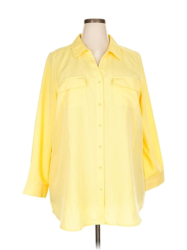 Pre-owned D&co. 3/4 Sleeve Blouse In Yellow