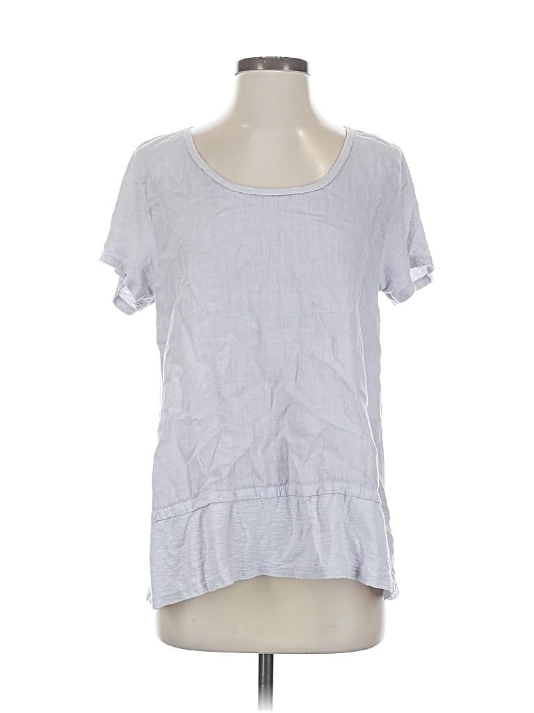 Pre-owned Cut.loose Short Sleeve Top Gray Scoop Neck Tops