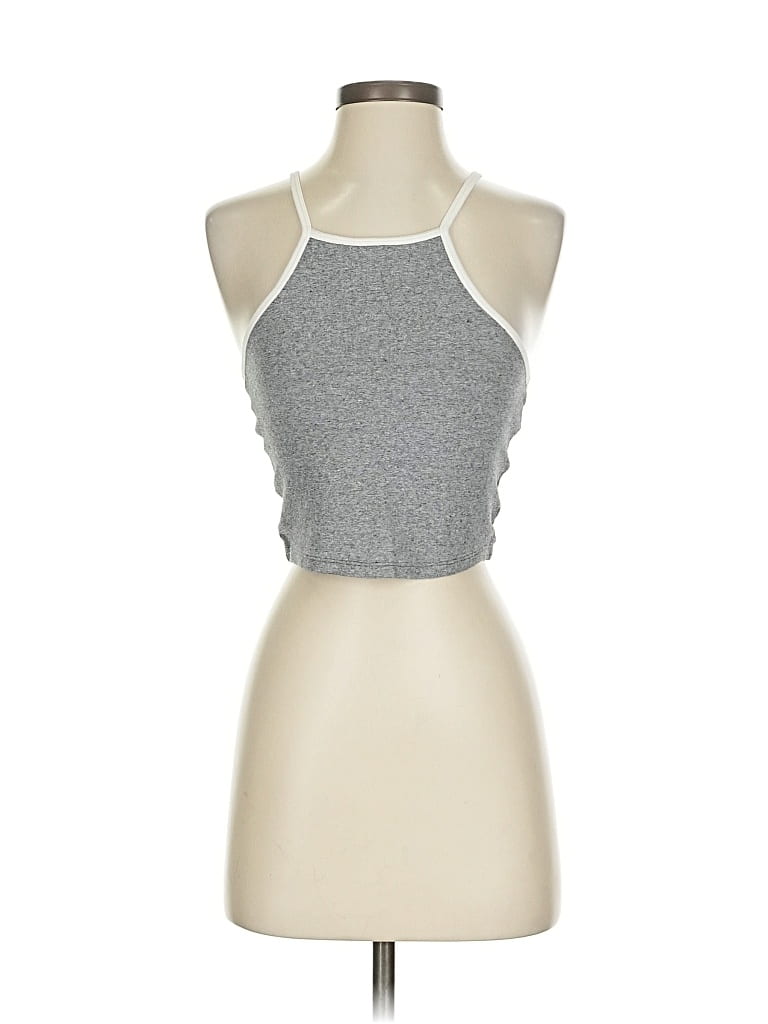 Pre-owned Trafaluc By Zara Tank Top Gray Halter Neckline Tops