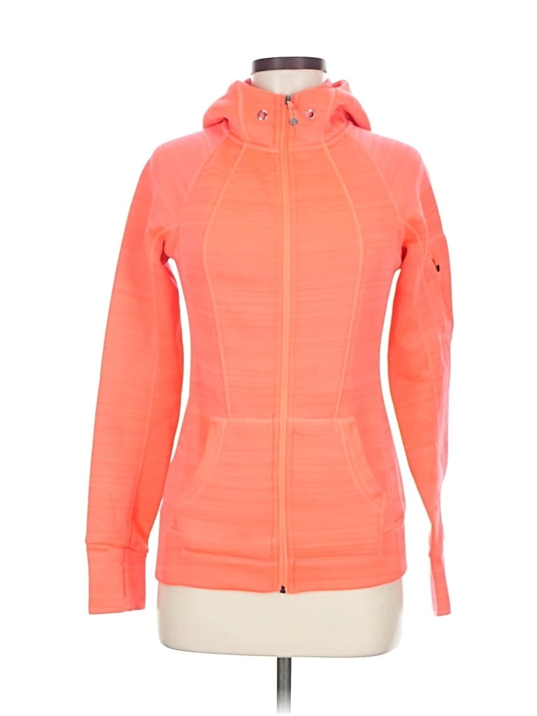 Pre-owned Assorted Brands Zip Up Hoodie In Orange