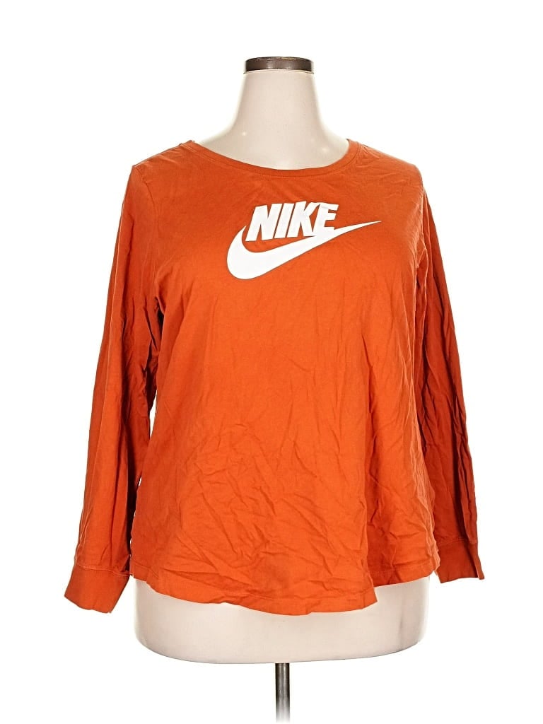 Pre-owned Nike 3/4 Sleeve T-shirt In Orange