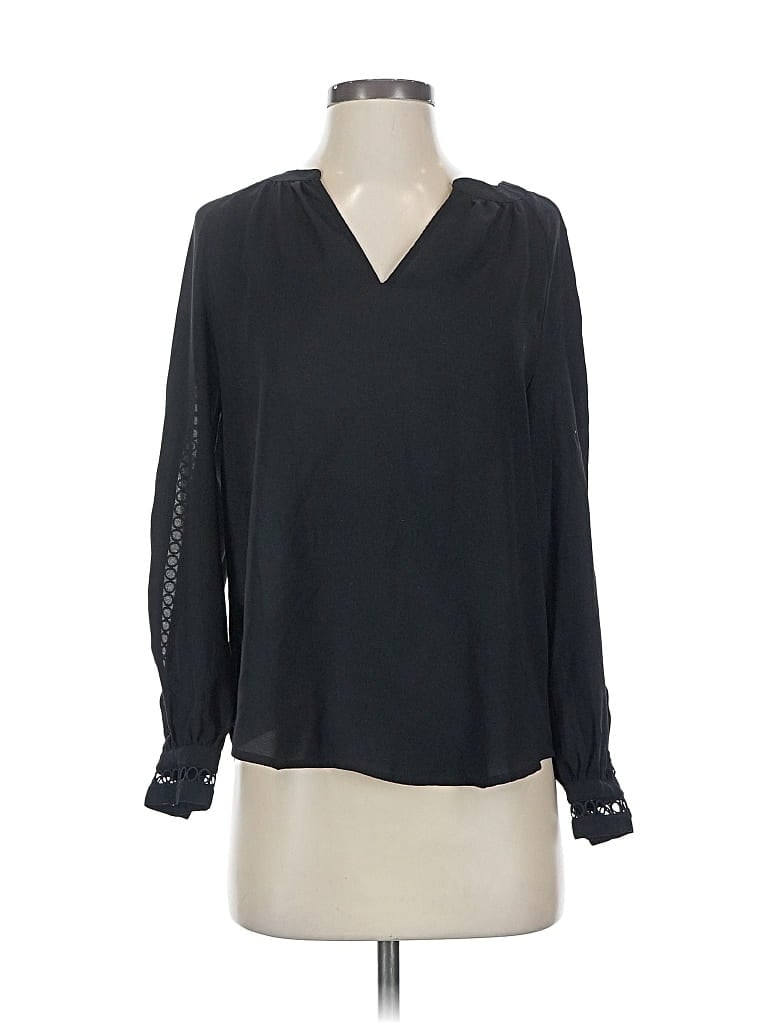 Pre-owned Ann Taylor Long Sleeve Blouse In Black