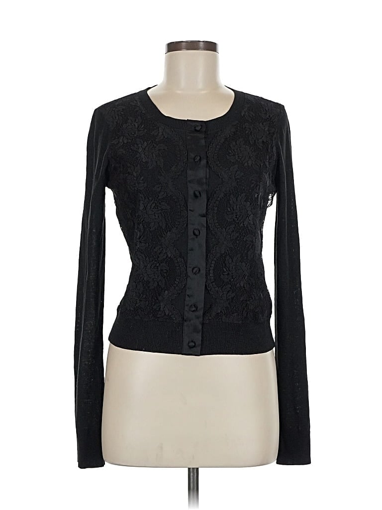 Pre-owned Dkny Long Sleeve Top Black Sweetheart Neckline Tops