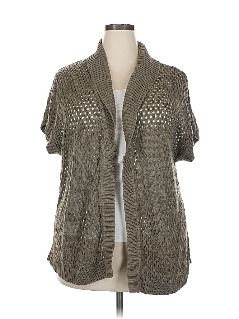 Pre-owned Cj Banks Cardigan Sweater In Gray