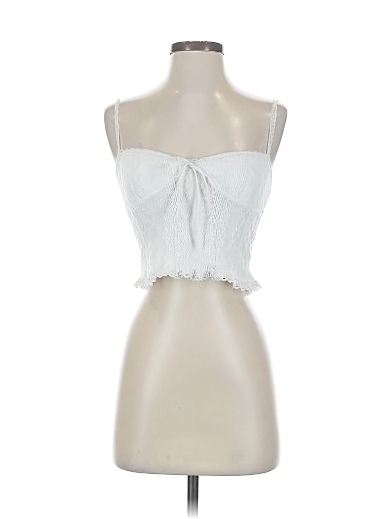 Pre-owned Edikted Sleeveless Top Silver Sweetheart Neckline Tops